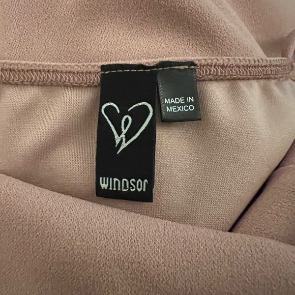 Windsor | Wrapped In Stylish Satin Mini Dress | Blush Pink - Picture 6 of 7